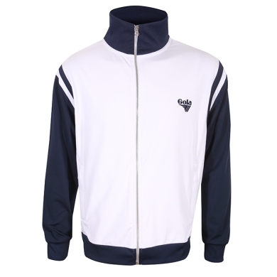 Gola Leisure Jacket Zipped Poly Tricot Colour Block Track Top (Polyester) white/navy blue Men's