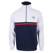 Gola Pullover 1/4 Zip Brushed Back Sweat Stripes white/navy blue Men's