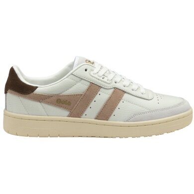 Gola Falcon Leather Sneakers 2026 white/camel/dark brown ladies
