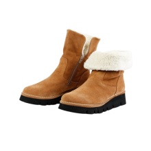 Grand Step Shoes Winter Boots Elia Suede Bootie - brown Ladies