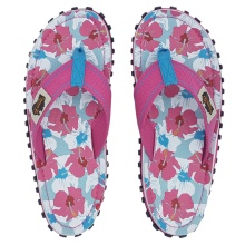 Gumbies flip flops Original Mixed Hibiscus pink/multicoloured for women