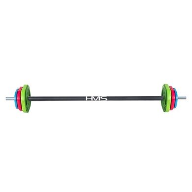 HMS Fitness Barbell Set SBP20 (6 discs, chrome steel, rubber) 20 kg