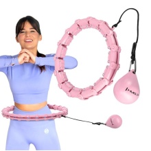 HMS Gymnastics Hoop Hula-Hoop HHW02 with Massage Points and Gravity Ball - pink