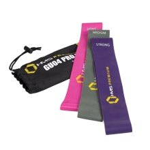 HMS Premium Resistance Band GU04 Pro Set (purple, grey, pink) - 3 pieces