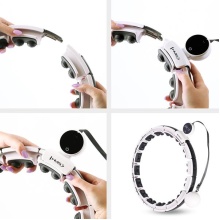 HMS Gymnastics Hoop Hula-Hoop HHM016 with Massage Points and Gravity Ball - white/grey