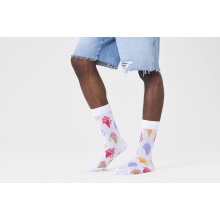 Happy Socks Daily Sock Crew Ice Cream (Ice Cream) white - 1 pair