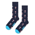 Happy Socks Daily Sock Crew Glass with Wine Dark Blue - 1 Pair
