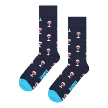 Happy Socks Daily Socks Crew Wine (Glass with Wine) dark blue/red gift box - 2 pairs
