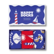 Happy Socks Daily Socks Crew Smooth Sailing blue Gift Box - Set of 3