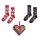 Happy Socks Daily Socks Crew Gingerbread Heart Gift Box brown/navy blue/red - 2 pairs