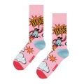 Happy Socks Daily Sock Crew Flying Super Mom pink - 1 pair