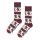 Happy Socks Daily Sock Crew Gingerbread Stripe (Gingerbread) dark red/white - 1 pair
