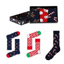Happy Socks Daily Socks Crew Gingerbread Gift Box - 3 Pairs