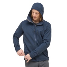Haglöfs Rosson Fleece Jacket with Hood (Midlayer, 4-Way Stretch Fleece Material) Dark Blue Men's
