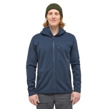 Haglöfs Rosson Fleece Jacket with Hood (Midlayer, 4-Way Stretch Fleece Material) Dark Blue Men's