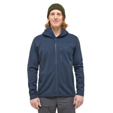 Haglöfs Rosson Fleece Jacket with Hood (Midlayer, 4-Way Stretch Fleece Material) Dark Blue Men's