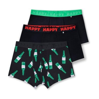 Happy Socks Underwear Boxer Shorts Beer (Cotton) Multicoloured Black Men's - 3 Pieces
