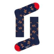 Happy Socks Daily Sock Crew Gingerbread (Gingerbread) navy blue/red - 1 Pair