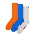 Happy Socks Daily Crew Solid orange/blue/grey - 3 Pairs