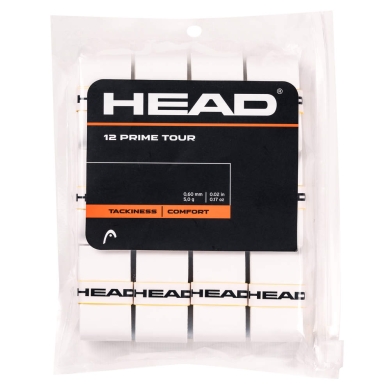 Head Overgrip Prime Tour 0.6 mm (Comfort, Grip) white 12-pack clip bag