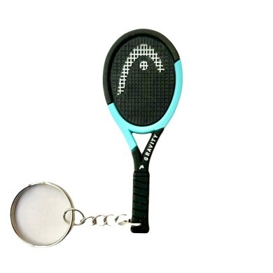 Head Keyring Mini Tennis Racket Silo Gravity Black - 1 Piece