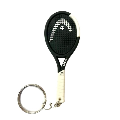 Head Keyring Mini Tennis Racket Speed Black/White - 1 Piece
