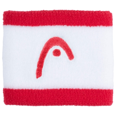 Head Sweatband Wrist Logo Striped Red/White - 2 Pieces