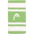 Head Sweatband Striped Wrist Jumbo Light Green/White - 2 Pieces