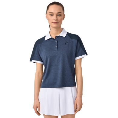 Head Tennis Polo Play Tech (Polyester Jacquard, quick-drying) 2025 navy blue ladies