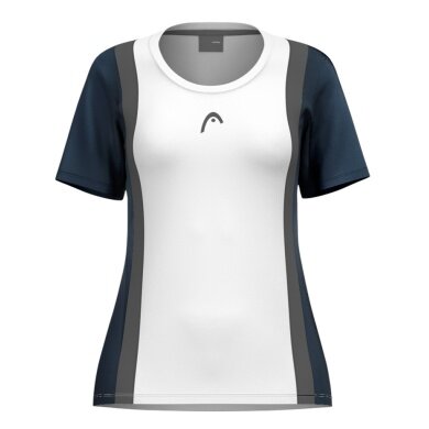 Head Tennis Shirt Club 25 Tech (100% Polyester, quick-drying) white/navy blue ladies