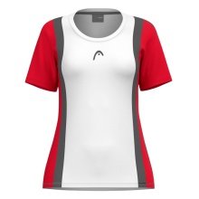 Head Tennis Shirt Club 25 Tech (100% Polyester, quick-drying) white/red ladies