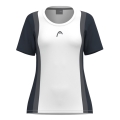 Head Tennis Shirt Club 25 Tech (Moisture Transfer Microfiber Technology) white/navy blue girls