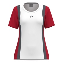 Head Tennis Shirt Club 25 Tech (Moisture Transfer Microfiber Technology) white/red girls