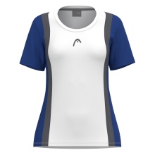 Head Tennis Shirt Club 25 Tech (Moisture Transfer Microfiber Technology) white/royal blue girls