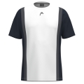 Head Tennis T-shirt Club 25 Tech (100% Polyester, breathable) 2025 white/navy blue boys