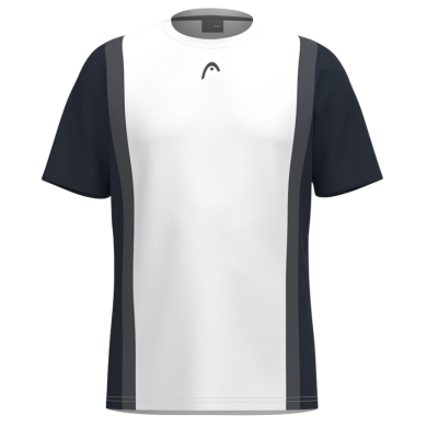 Head Tennis T-shirt Club 25 Tech (100% Polyester, breathable) 2025 white/navy blue boys