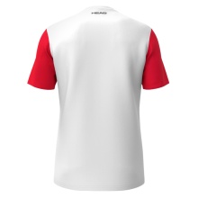 Head Tennis T-shirt Club 25 Tech (100% Polyester, breathable) 2025 white/red boys