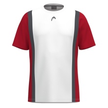 Head Tennis T-shirt Club 25 Tech (100% Polyester, breathable) 2025 white/red boys