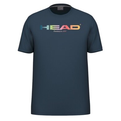 Head Tennis T-shirt Rainbow (mixed fabric, moisture-absorbing) 2025 navy blue men's