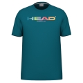 Head Tennis T-shirt Rainbow (mixed fabric, moisture-absorbing) 2025 teal blue men's