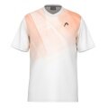 Head Tennis T-shirt Topspin (V-neck, Polyester Interlock) 2025 white/orange men's