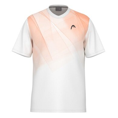 Head Tennis T-shirt Topspin (V-neck, Polyester Interlock) 2025 white/orange men's