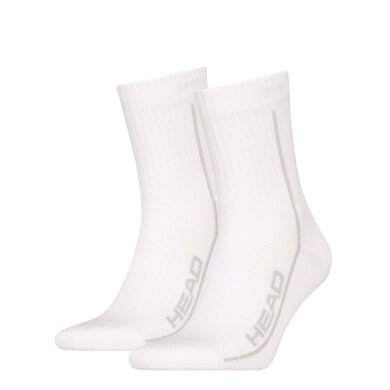 Head Tennis Socks 2P Performance Crew (Mixed Fabric) White - 2 Pairs