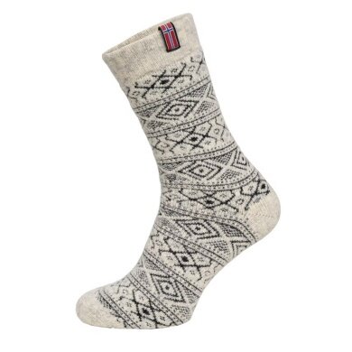 HomeOfSocks Wool Sock Scandinavian Flag Norway wool white/anthracite - 1 Pair