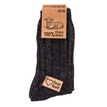 HomeOfSocks Wool Socks 100% Virgin Wool grey - 1 Pair