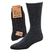 HomeOfSocks Wool Socks 100% Virgin Wool grey - 1 Pair