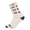 HomeOfSocks Wool Sock Scandinavian Thick Flag Norway ecru/anthracite grey - 1 Pair