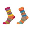 HomeOfSocks Wool Socks Hygge Multicoloured Orange/Pink - 2 Pairs