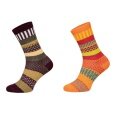 HomeOfSocks Wool Socks Hygge Multicoloured Orange/Brown - 2 Pairs