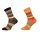 HomeOfSocks Wool Socks Hygge Multicoloured Orange/Brown - 2 Pairs